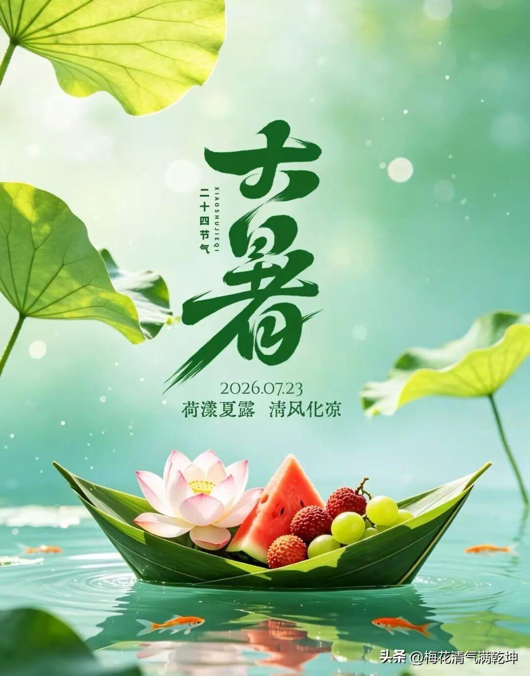 夏日荷香，清凉一夏，大暑节气，荷漾清凉。