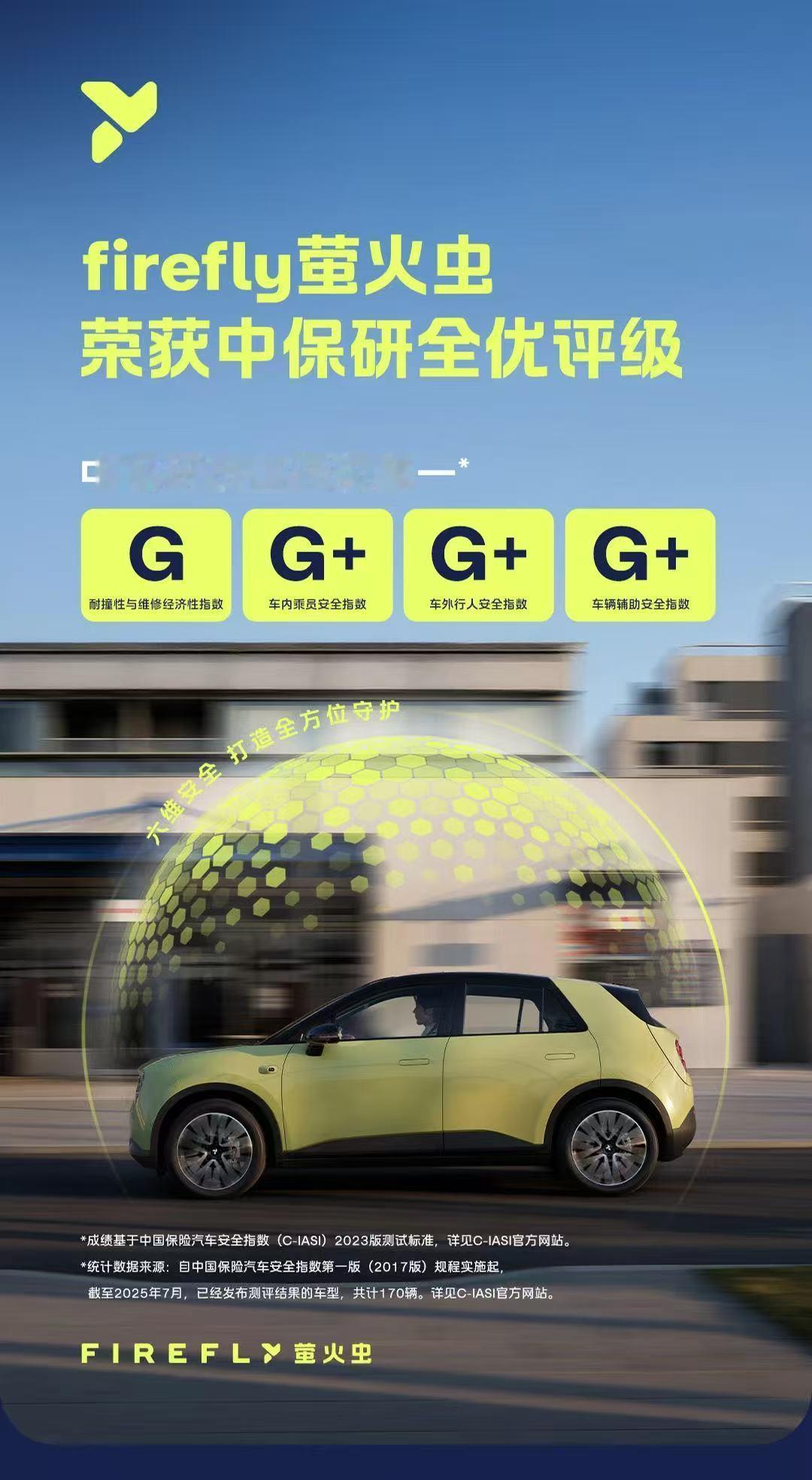 A0级别小车全部G+很难，应该是国内第一款。 作为参考，Model3只有G，都没