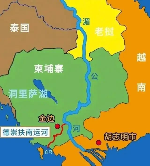 柬埔寨的母亲河是湄公河，但是湄公河的入海口不在柬埔寨，而是在越南。所以，湄公河的