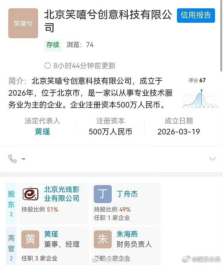 网传丁禹兮和光线传媒深度绑定了，不但续了约，还给小丁开了新公司丁禹兮持49%。公