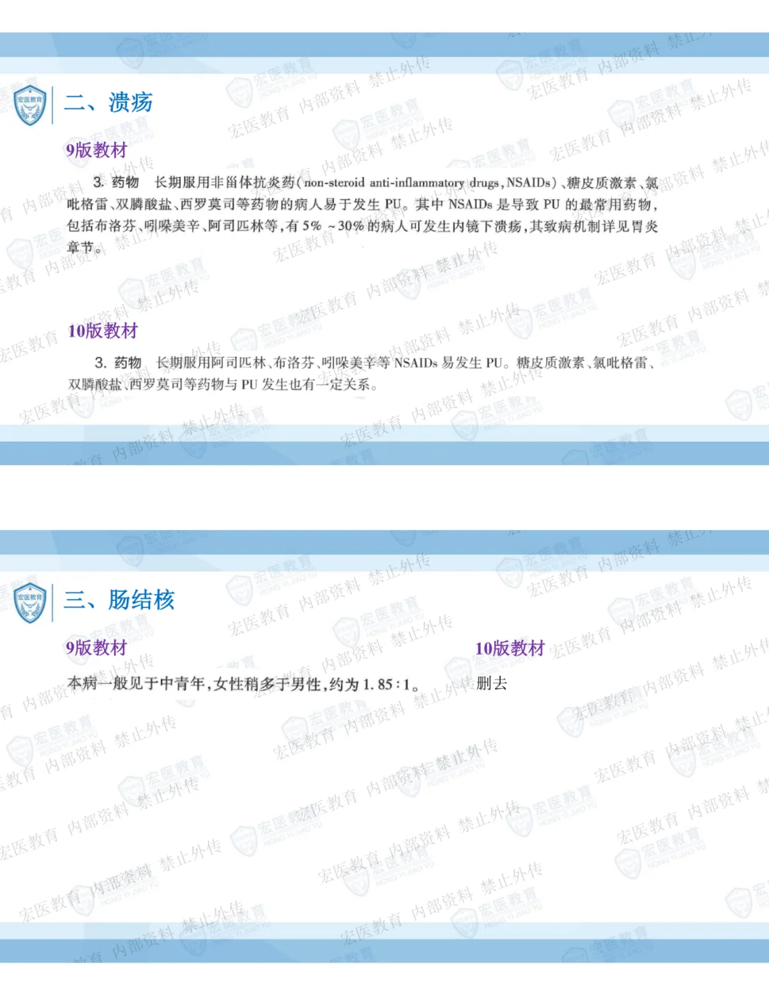 西综考研内科学第10版vs第9版变化-第三章