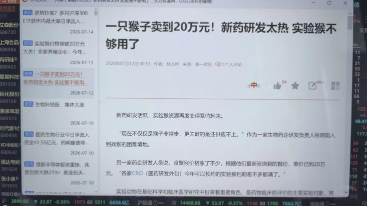 奇怪奇怪，真奇怪！这只创新药暴涨是因为猴子！
昨天，昭洐新药公布半年报，业绩增长