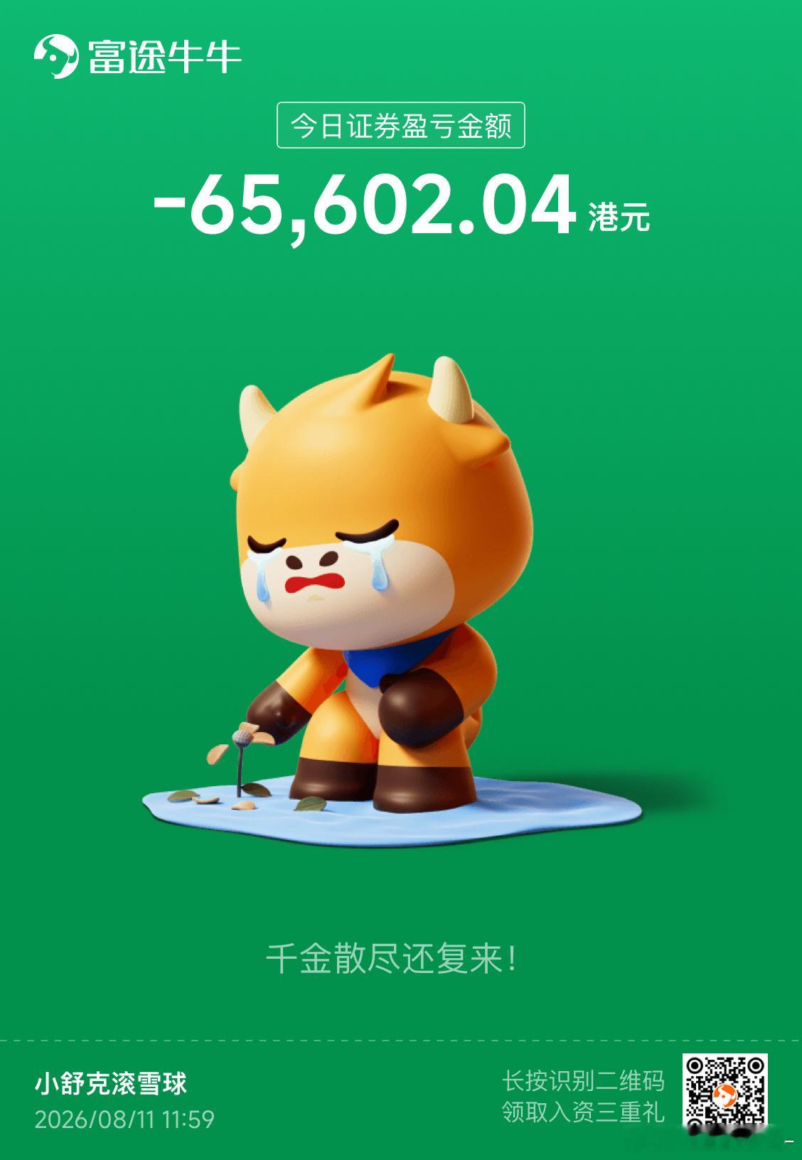 舒克的亏钱日记 最近越亏越少，心态越来越稳。可能这就是干大事的吧。 