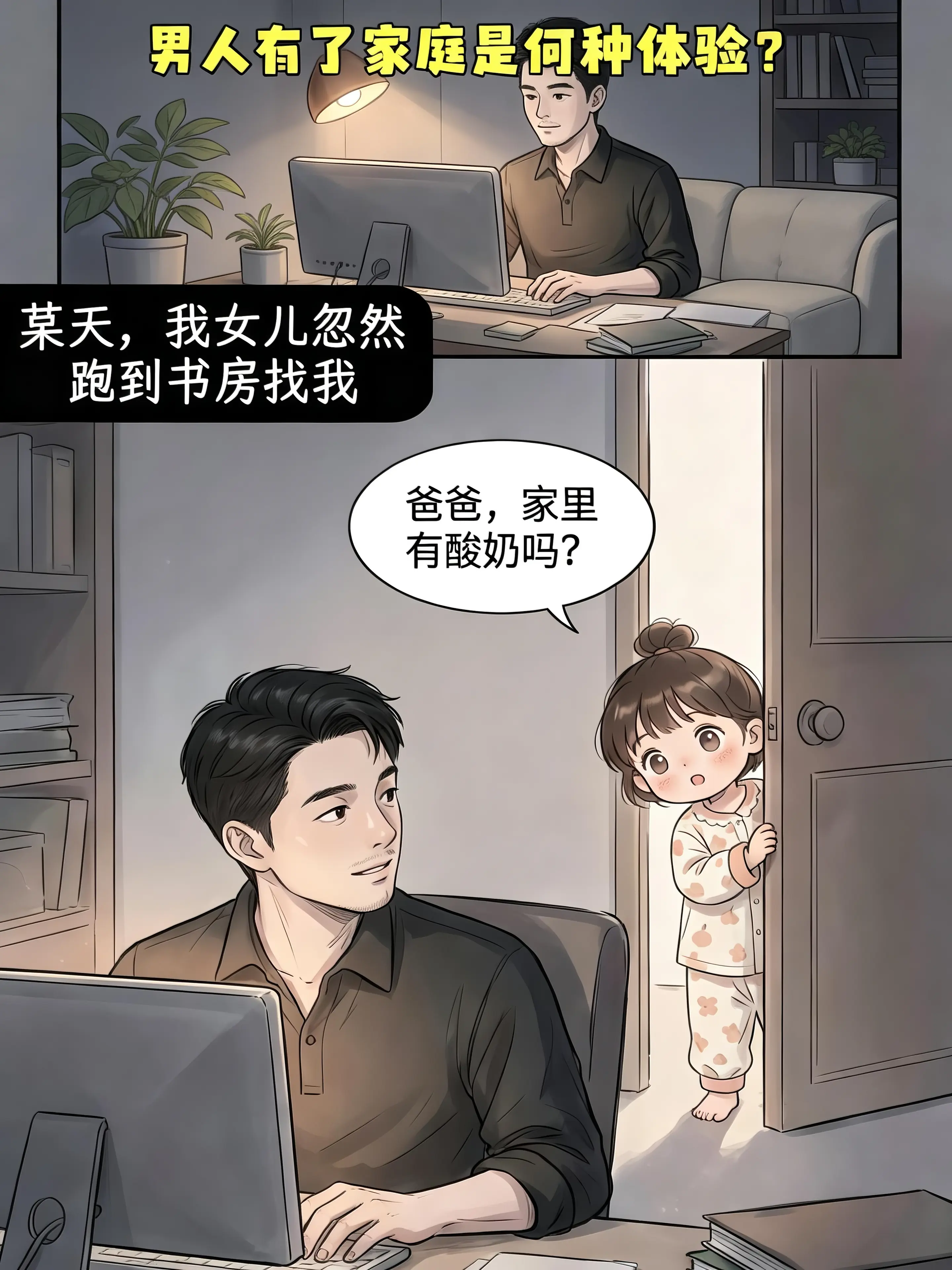 “当一个男人拥有家庭，那会是什么感觉？”。