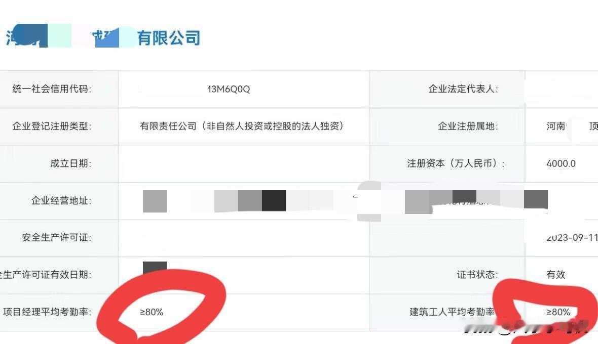 河南有能人呀，自从河南建筑企业实行网上可查的考勤率以后，很多挂靠的公司损失了很多