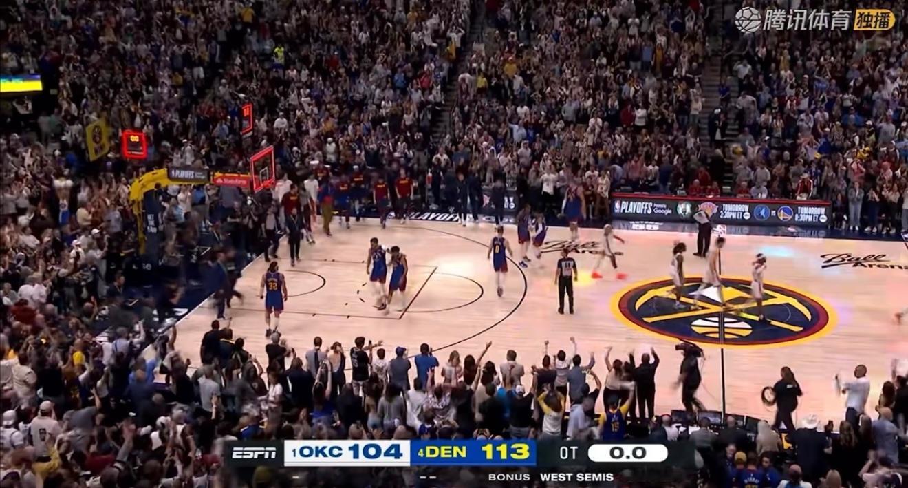 掘金2比1雷霆掘金113:104加时战胜雷霆！兄弟们看不看回放！nba ​​​