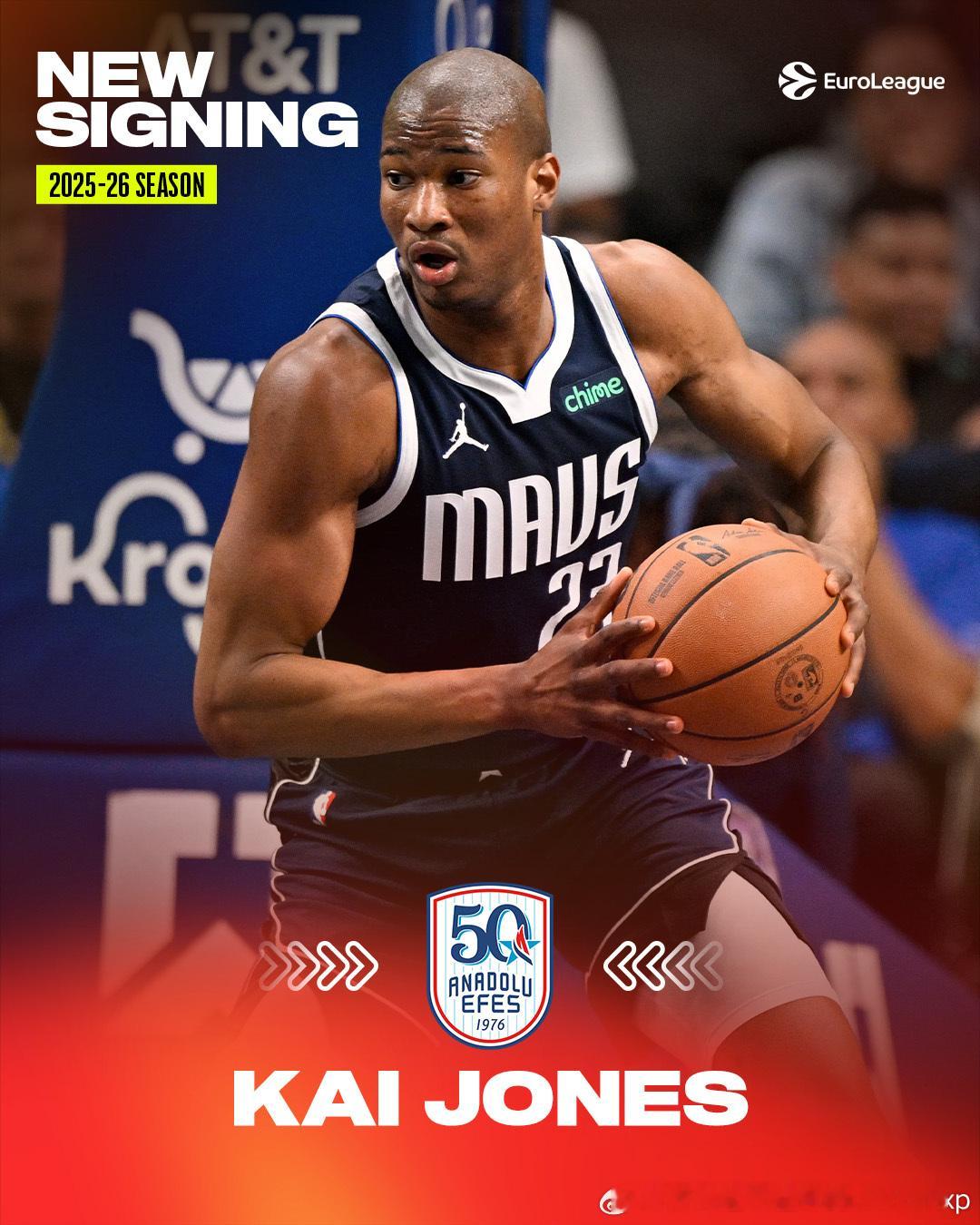 Kai Jones签约艾菲斯欧洲篮球NBA[超话] ​​​