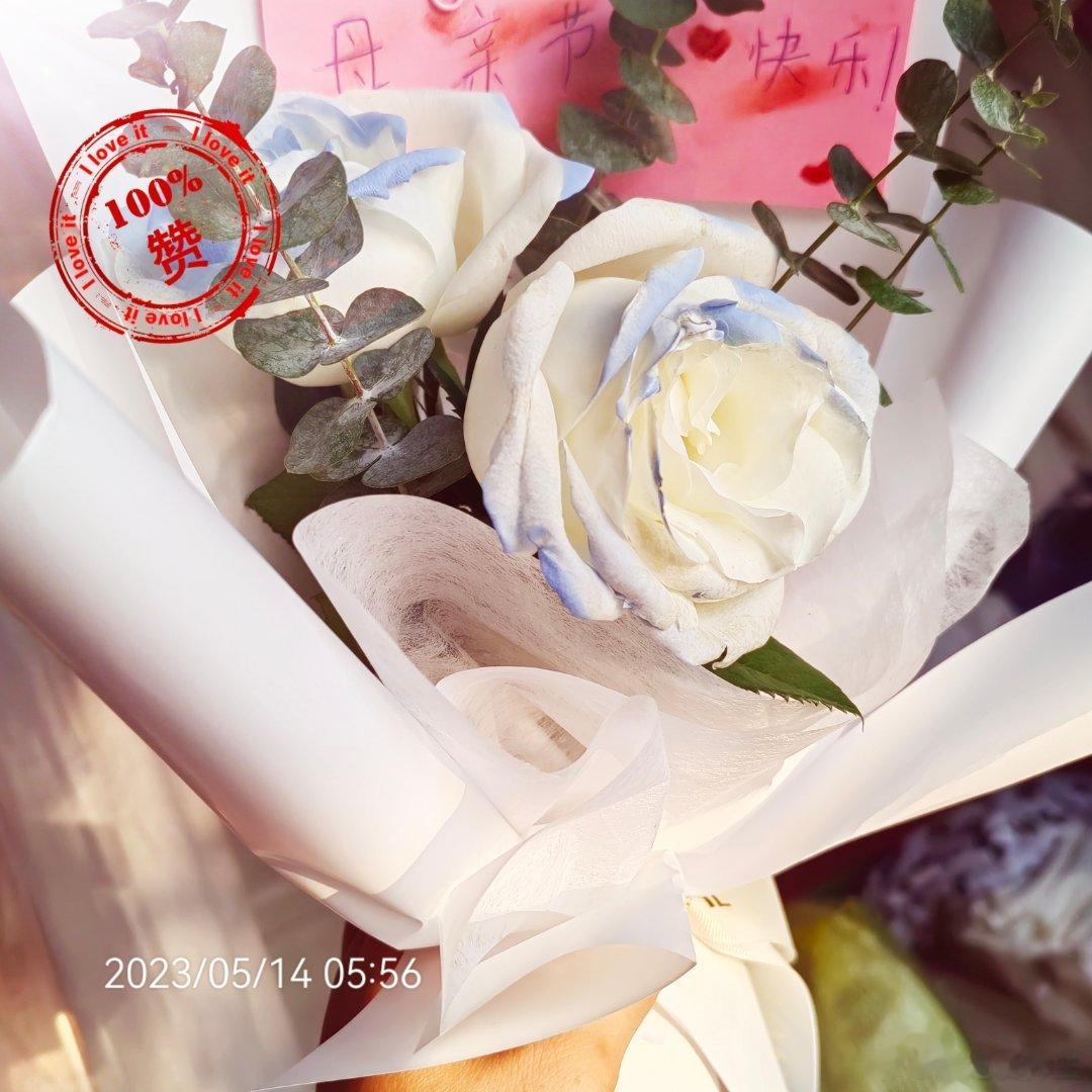 #祝所有的妈妈母亲节快乐# 一早醒过来看到大宝姐姐送我的花[爱心][爱心]好看心