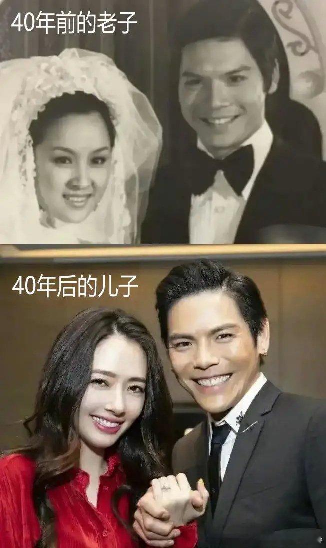 向华强与丁佩的结婚照 VS 如今向佐郭碧婷，这完全是复制粘贴啊！！ 