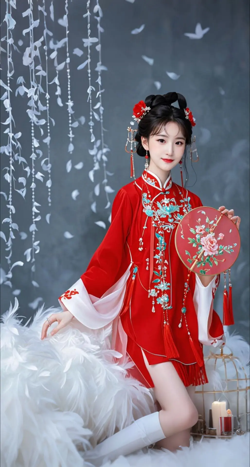 AI扩图 AI笼中美人影