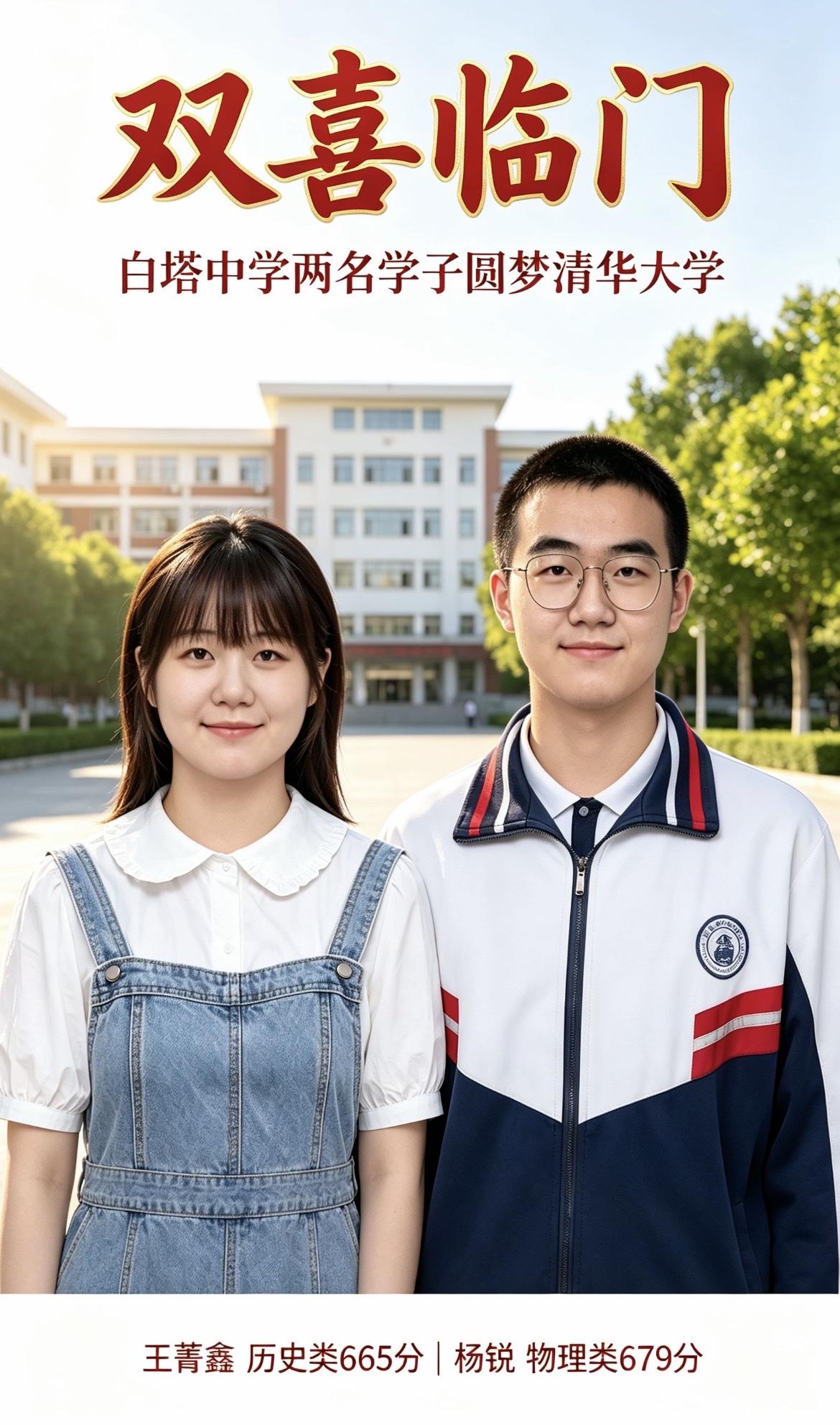 双喜临门！白塔中学两名学子圆梦清华

7月27日，从南充市白塔中学传来消息，今年