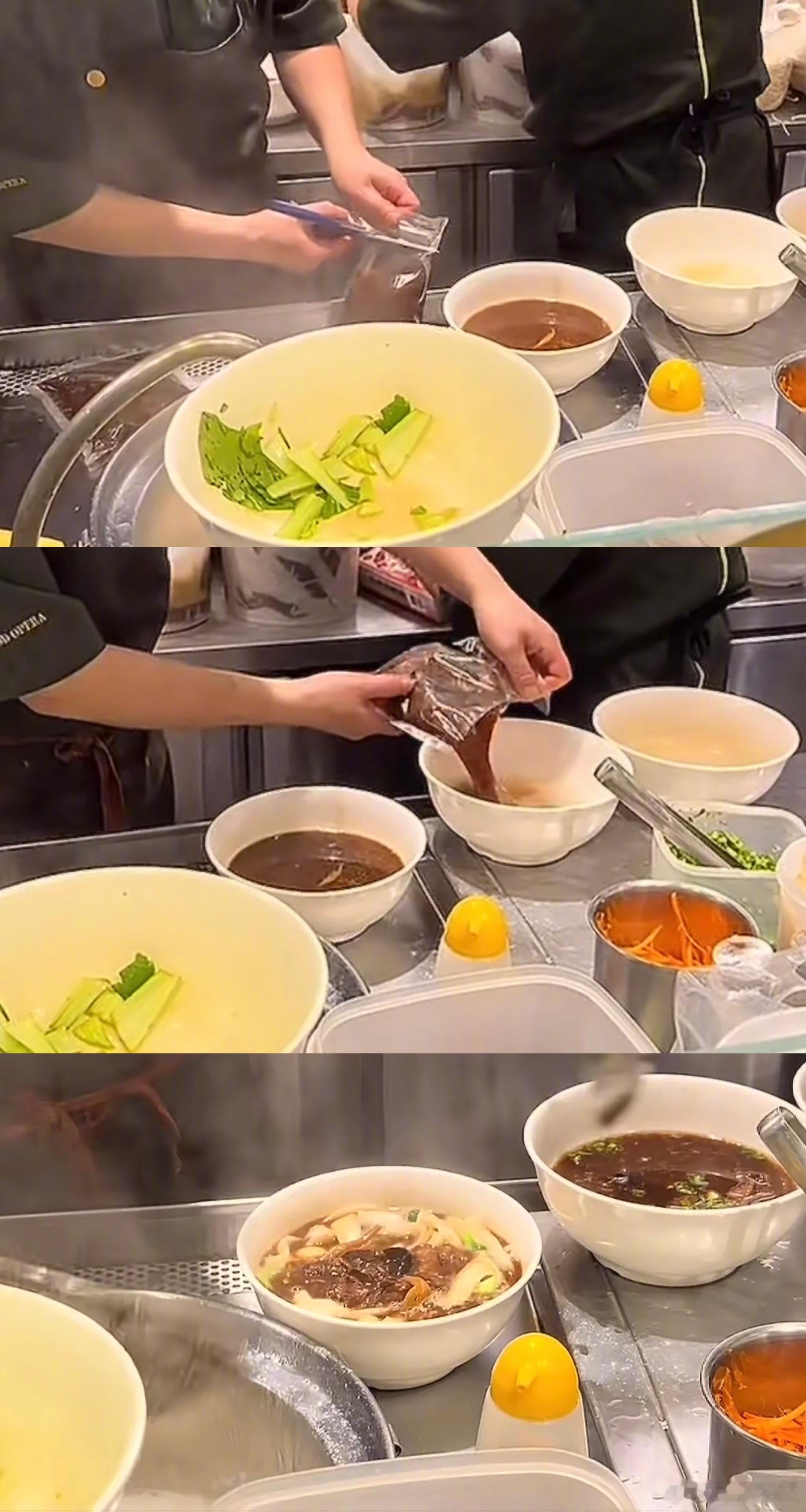 和府捞面 只有面现煮 主打养生，有机绿色好食材的和府捞面被骂了，因为被看到是面现