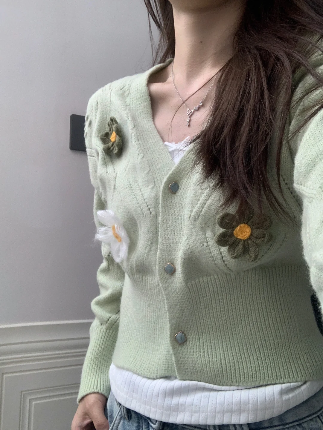 小清新好显白的开衫～