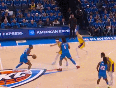 NBA季后赛 湖人vs雷霆 雷霆主场以108-90大胜湖人系列赛取得领先，霍姆格