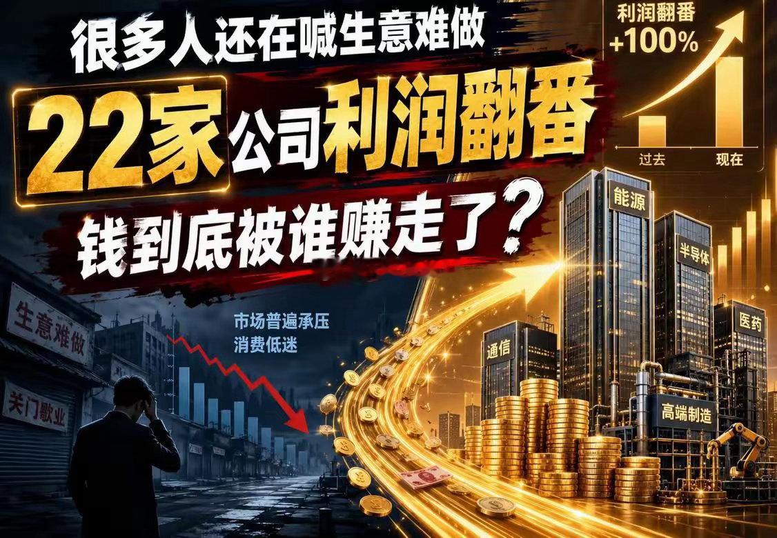 22家公司净利润翻番，最猛的直接翻了12倍：中报业绩预告潮，这三条赛道闷声发财2