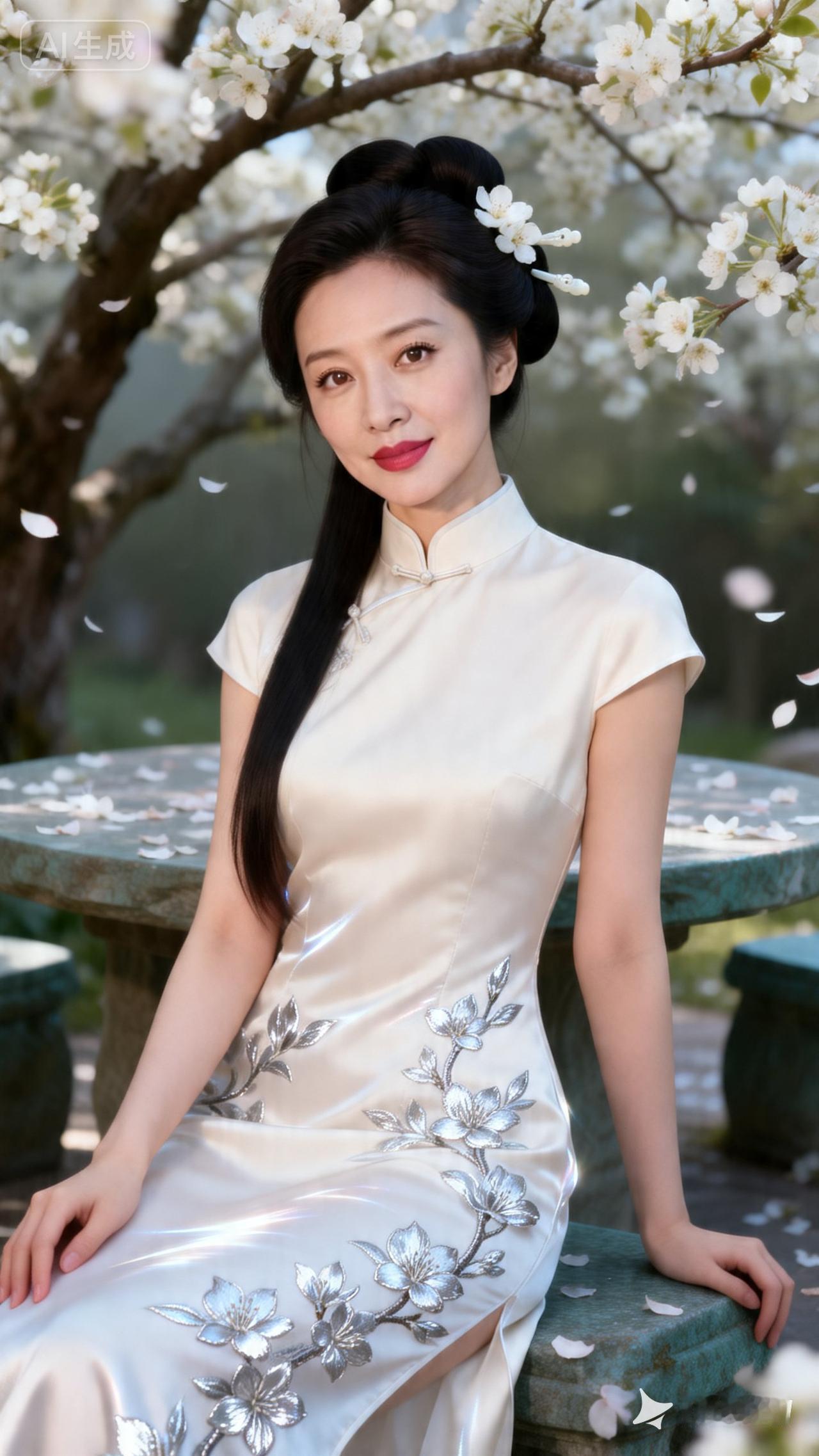 春日雅集，花间美人，古典旗袍，韵味十足。