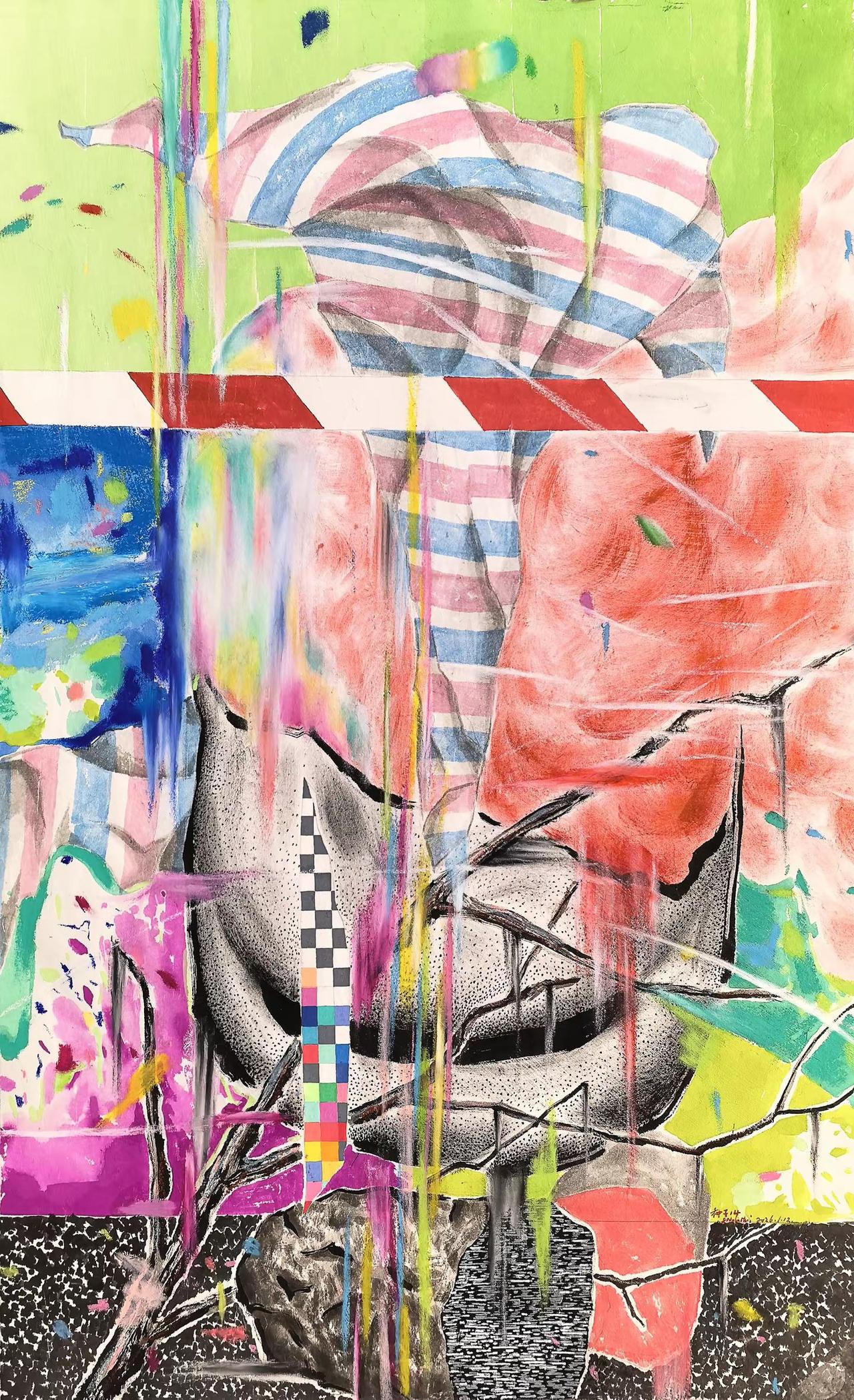 卢守辉作品《种子》13。种子13，纸本综合材料，97×58cm，2026年。 艺