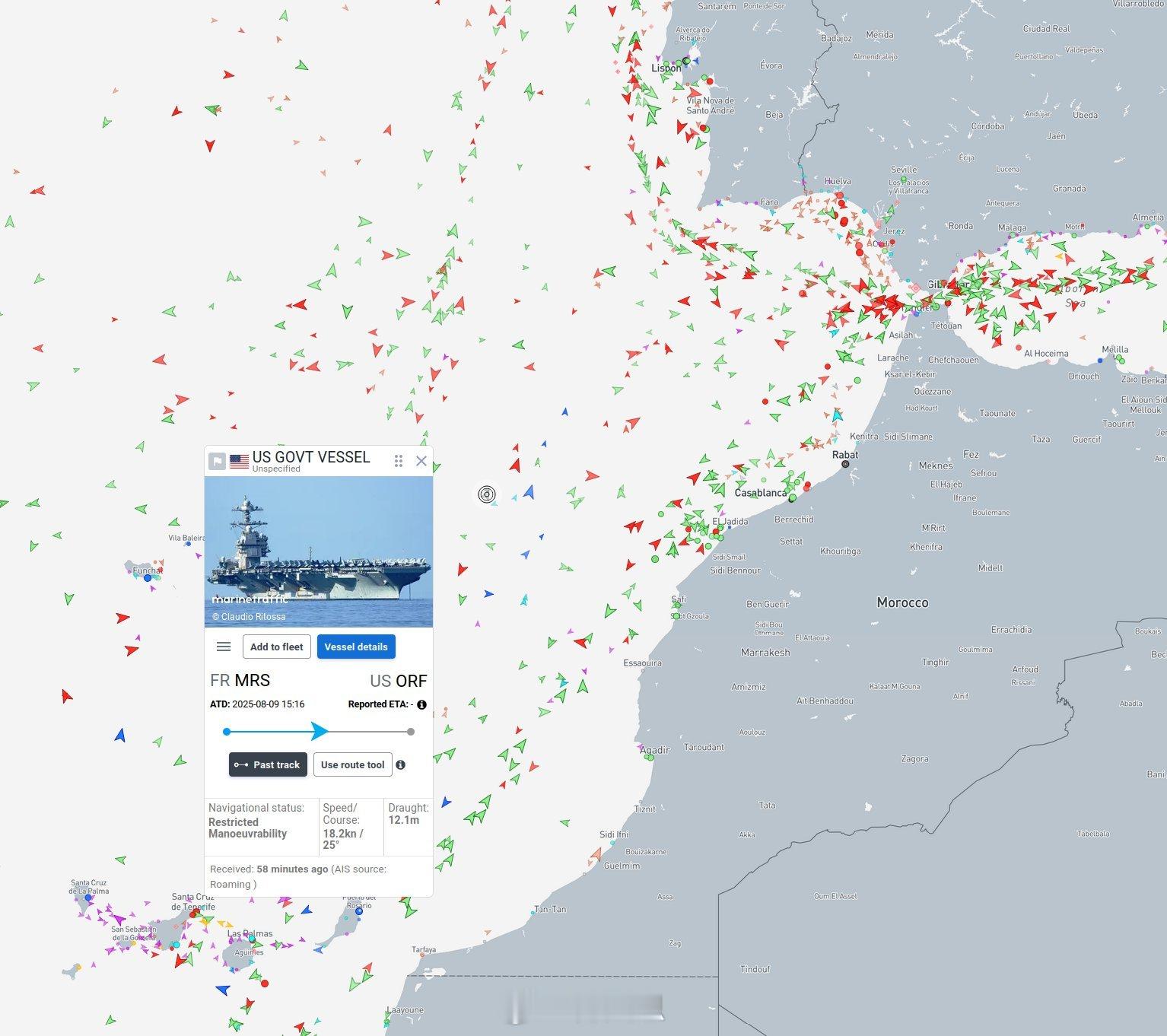 最新消息：美国海军福特级航空母舰“杰拉尔德·R·福特”号（CVN-78）在接近直