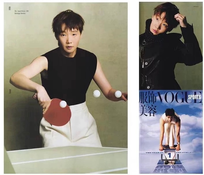 Vogue即将开启sport别册，首期封面由潘展乐演绎，内页大片更有小鱼王曼昱出