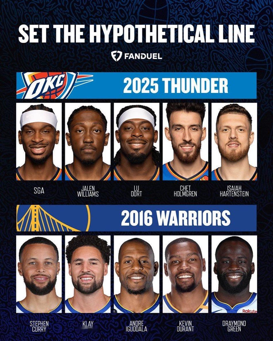 最近很多人都在讨论 25年雷霆与当初16年勇士谁更厉害 