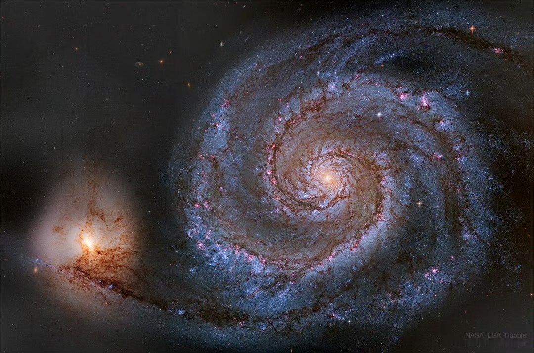 #每天一天文图# M51：哈伯的涡状星系影像 ​​​