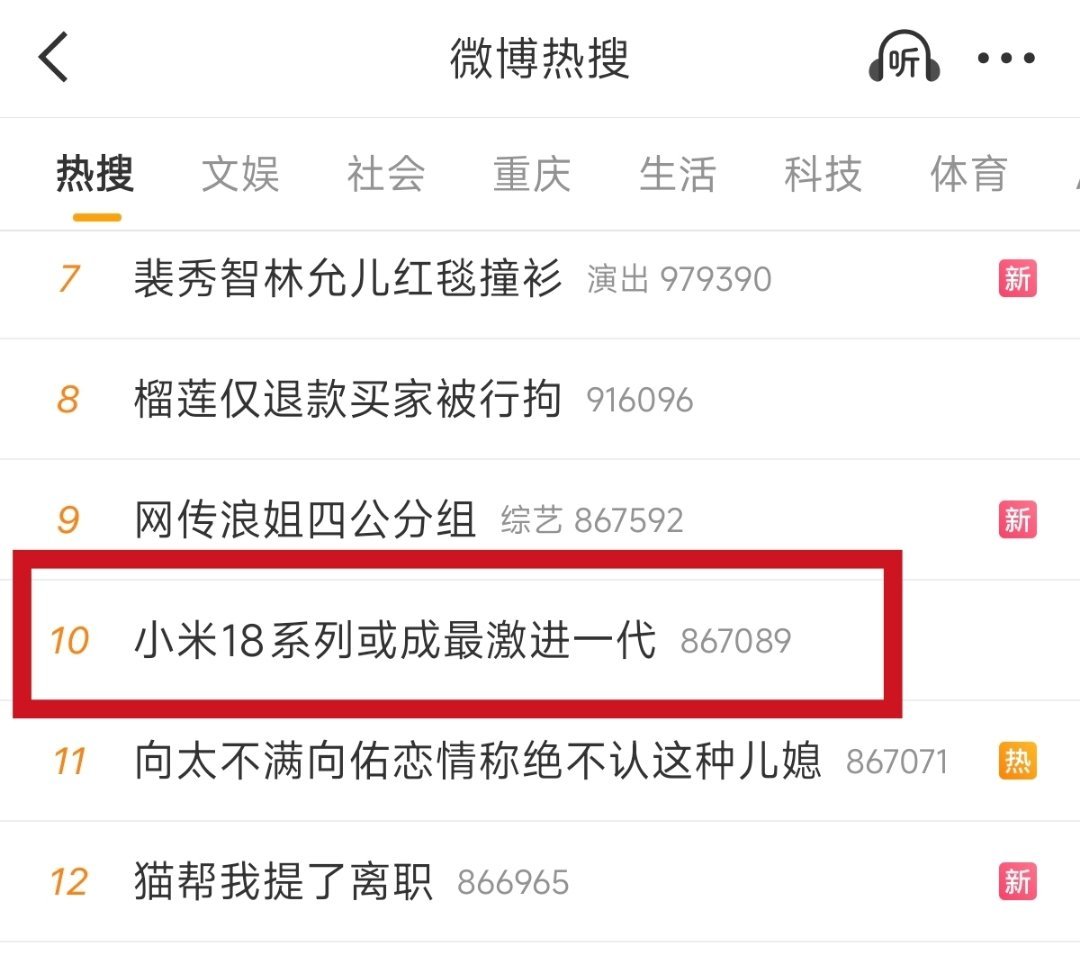 小米18系列或成最激进一代最近是咋回事，小米待发布甚至是待官宣产品疯狂上热搜。小