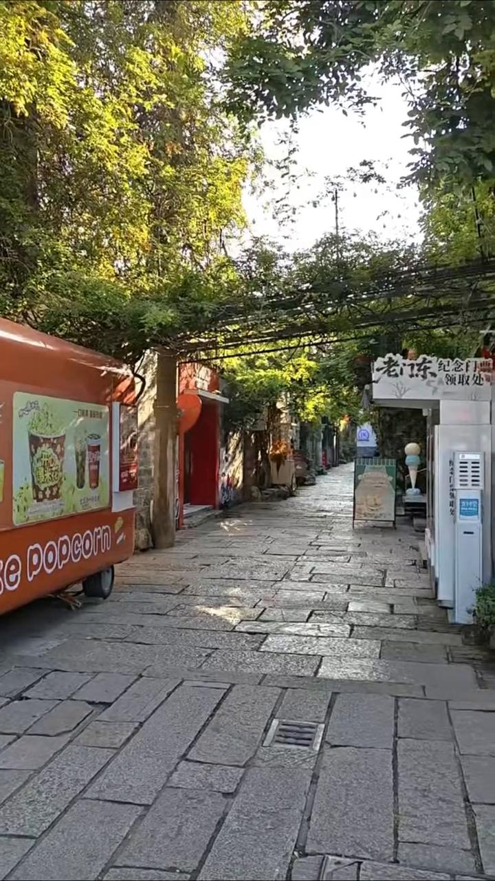 早上7点多送孩子上学后，随着自己的心直接骑车来到了老门东。只是因为网上说那棵网红