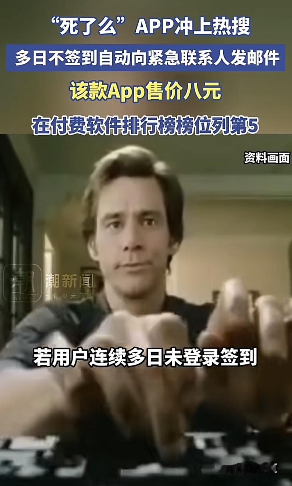 “死”了么？这APP一上热搜就吸引了我。它有个超特别的设定，要是用户多日不签到，