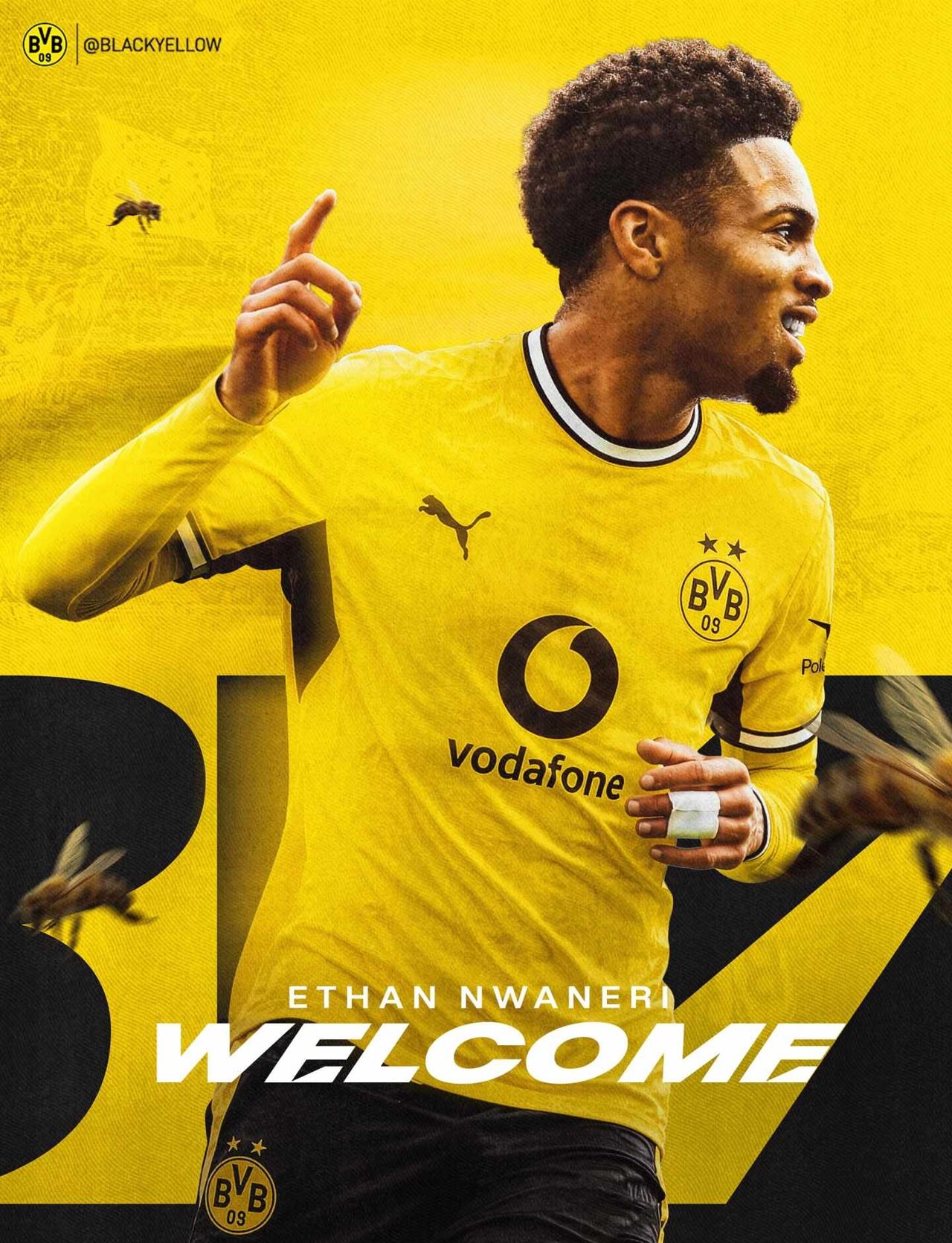 💛🖤欢迎来到威斯特法伦，恩瓦内里⚽️
Here We Go！多特官方确认阿森