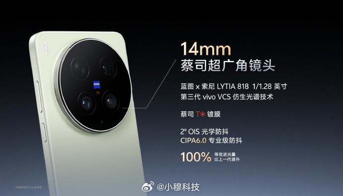 vivo X300U影像规格公布：主摄——LYT901 200Mp 1/1.12