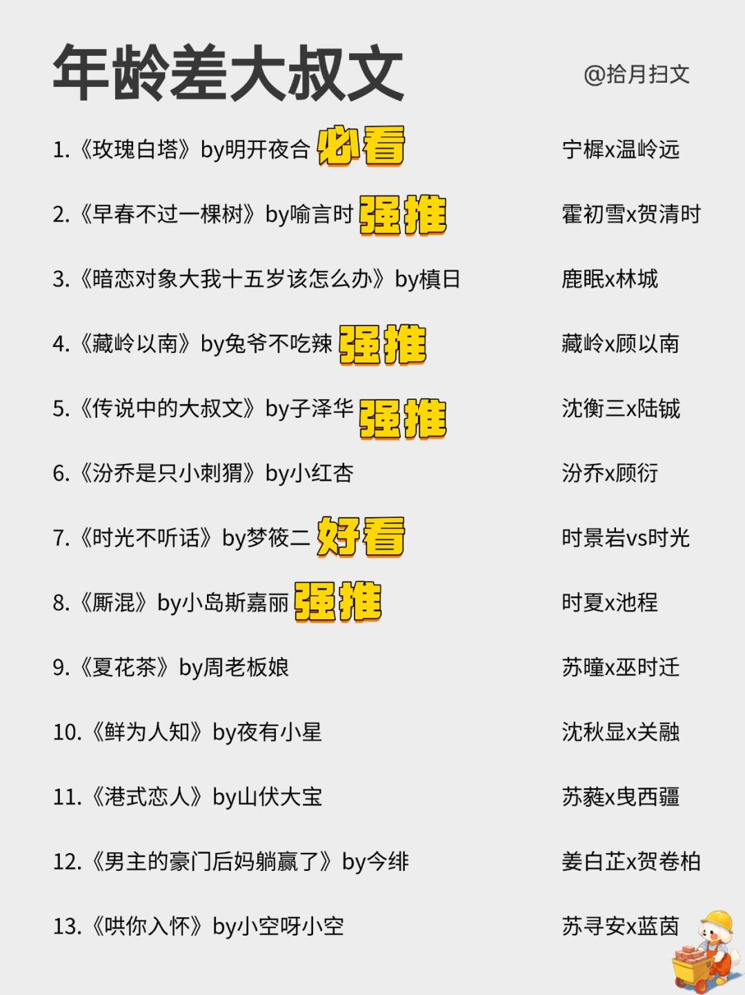强推25本年龄差大的大叔文，建议收藏❗