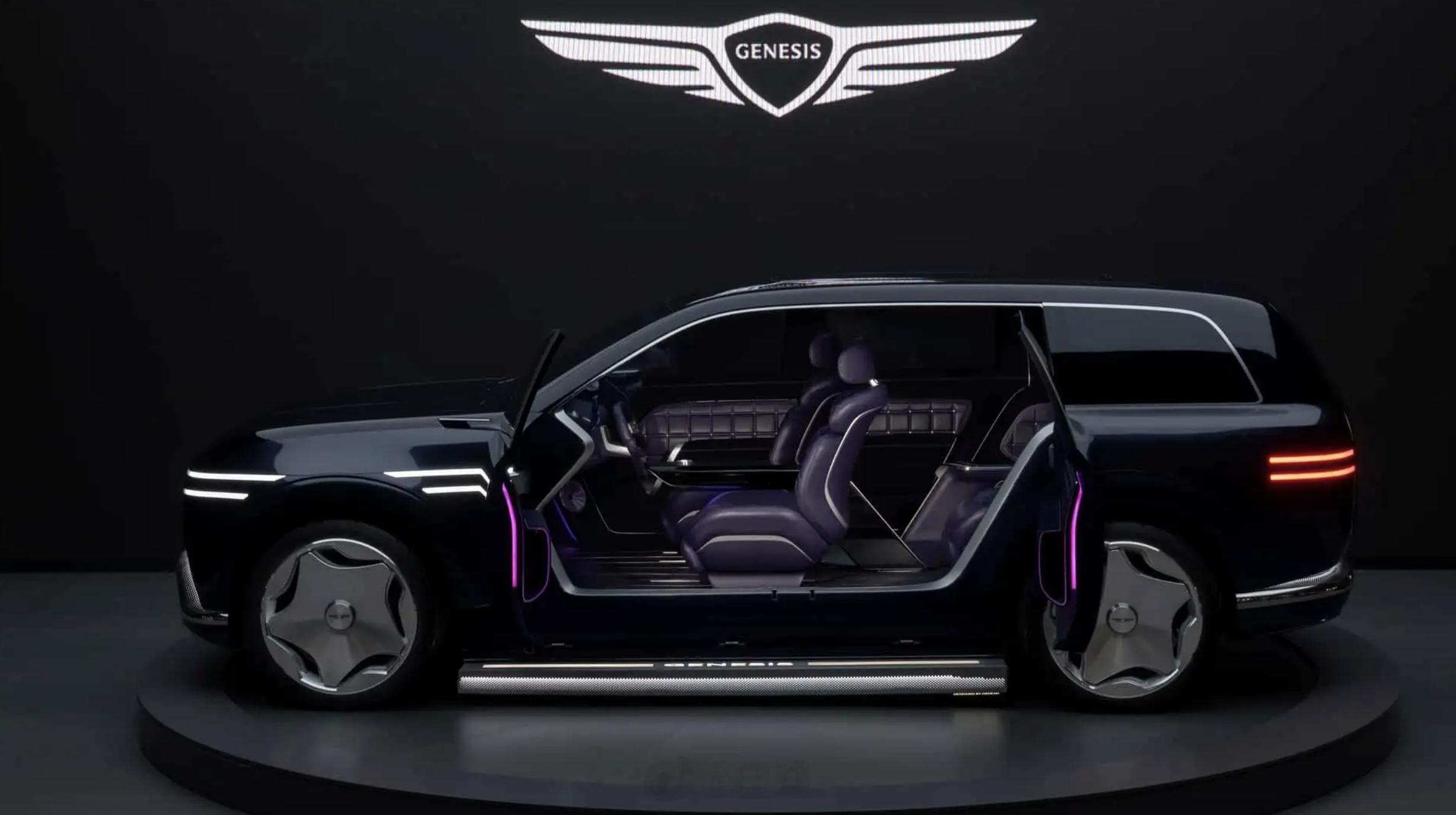 作为捷尼赛思品牌旗下的首款全尺寸纯电豪华 SUV，全新 GV90 量产版预计将于