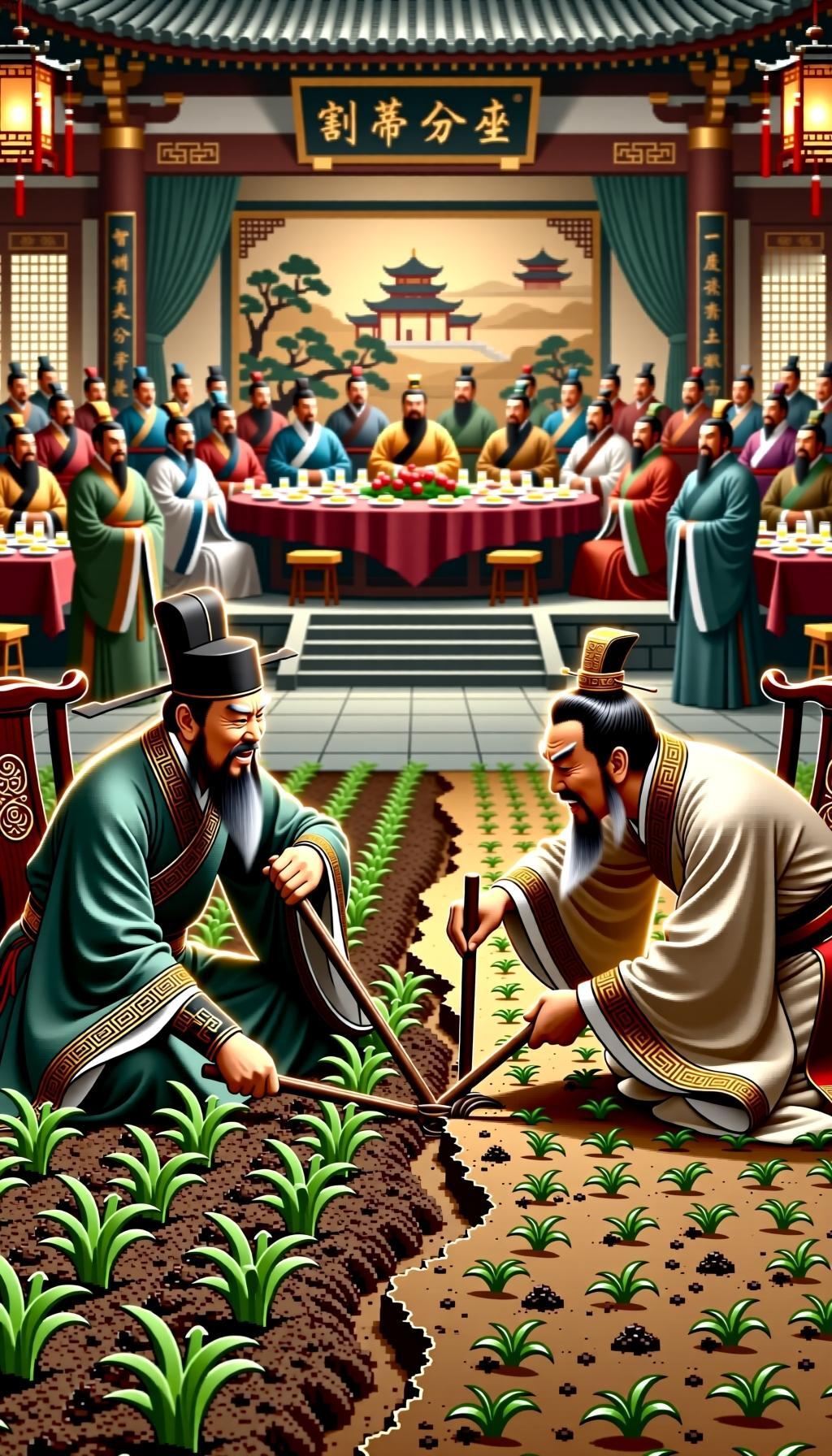 割蒂分坐：智慧与大度的古代故事

在中国悠久的历史长河中，流传着许多令人深思的故