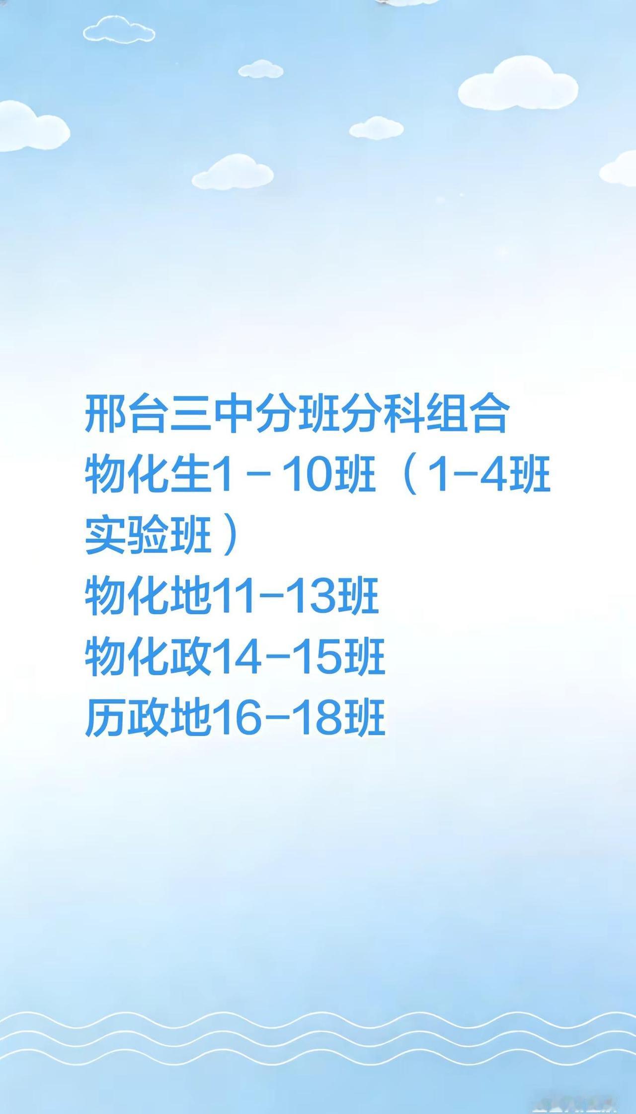 邢台三中分班分科情况。欢迎各位朋友评论，补充。同城教育
