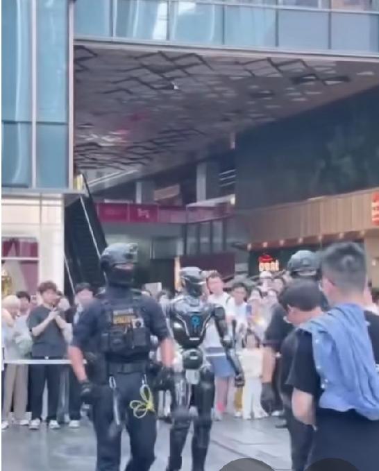 中国机器人战警正式执勤:
 
国内多地已部署智能机器人战警常态化执勤，覆盖商圈、