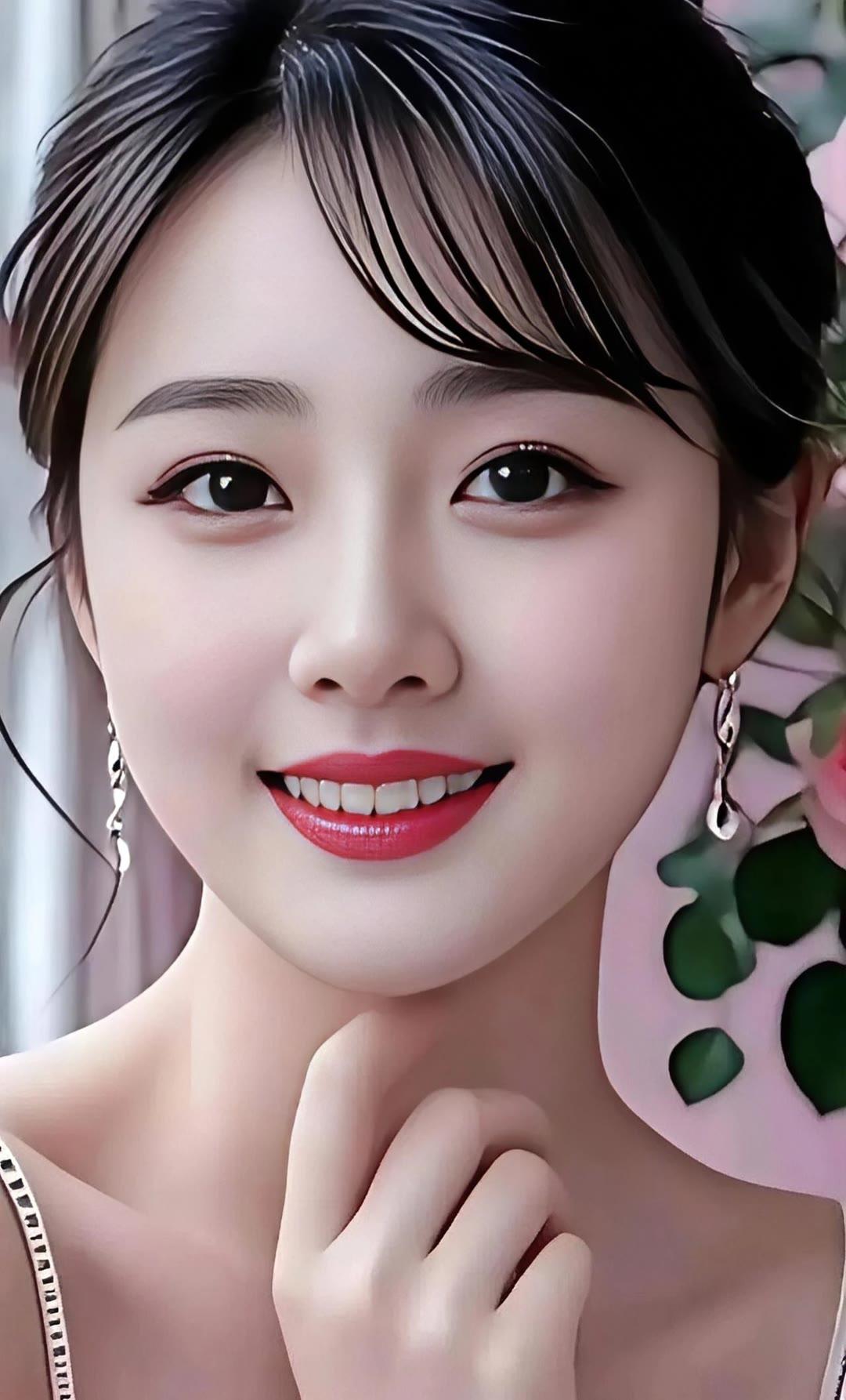 甜美少女，微笑如花，温柔可人！🌸💕