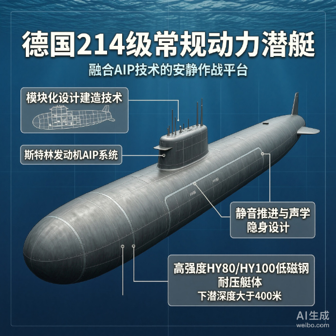 军事ai新视野 德国214级常规潜艇214级潜艇（Type 214 Submar