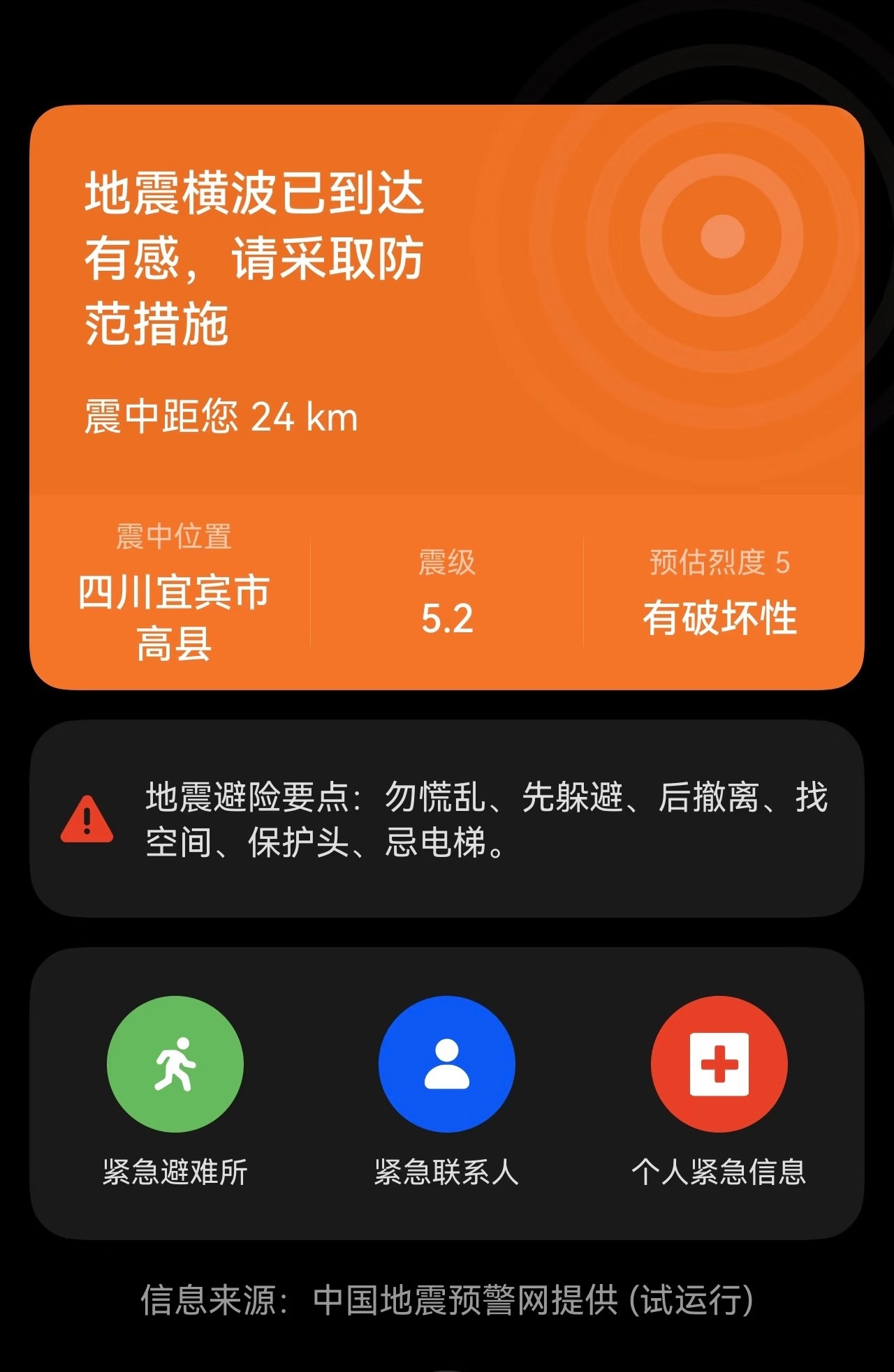 宜宾地震今早5:01-7:57，四川宜宾市高县接连发生4.5级，3.4级，4.4