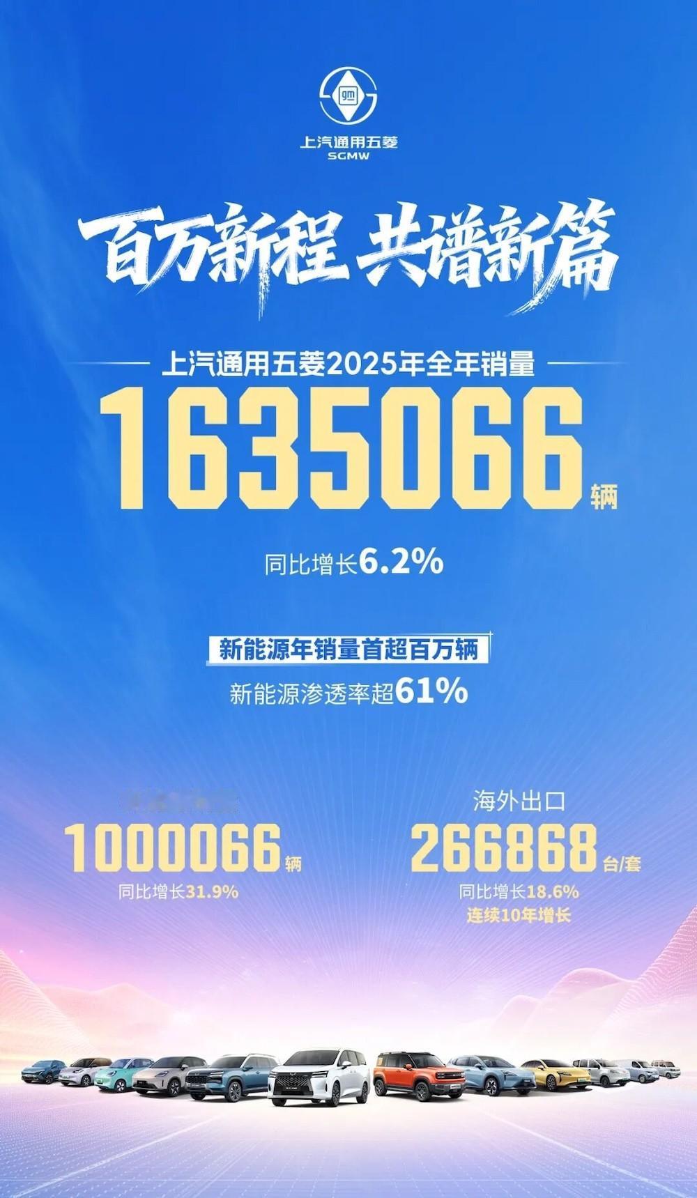 用技术冲击新纪录！上汽通用五菱2025年销量突破163.5万辆。

213367