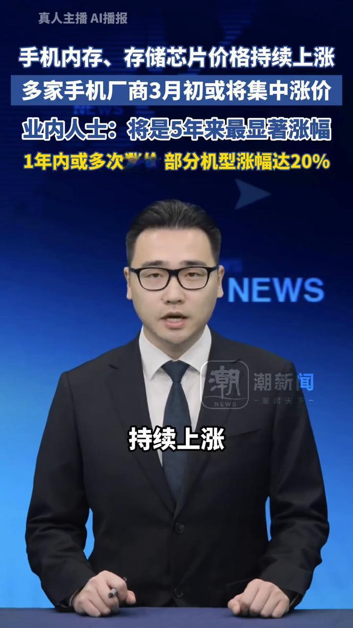 手机内存、存储芯片价格持续上涨，多家手机厂商3月初或将集中涨价。业内人士：将是5