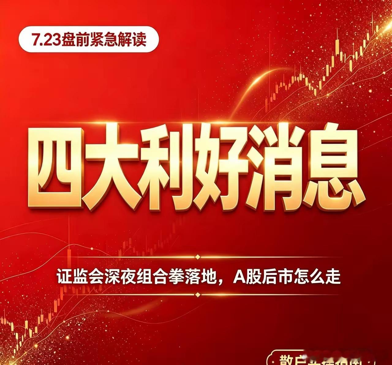 四大利好！！重磅组合拳落地！证监会深夜四大利好出台A股后市怎么走近期大盘连续回调
