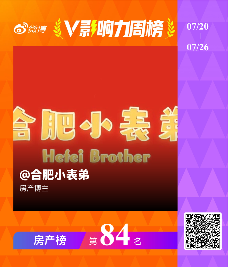 【V影响力榜 2026年第30周】「房产周榜」揭榜啦！点此查看完整榜单网页链接 