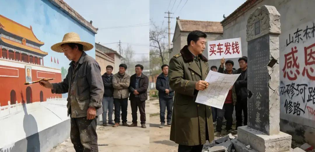 吴承言把一面灰墙刷成18米天安门，五天功夫，村子火了，钱包鼓了。
 
转头就有人