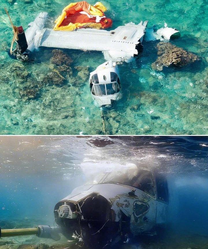 MV-22的残骸，坠毁在了冲绳岛海域 ​​​