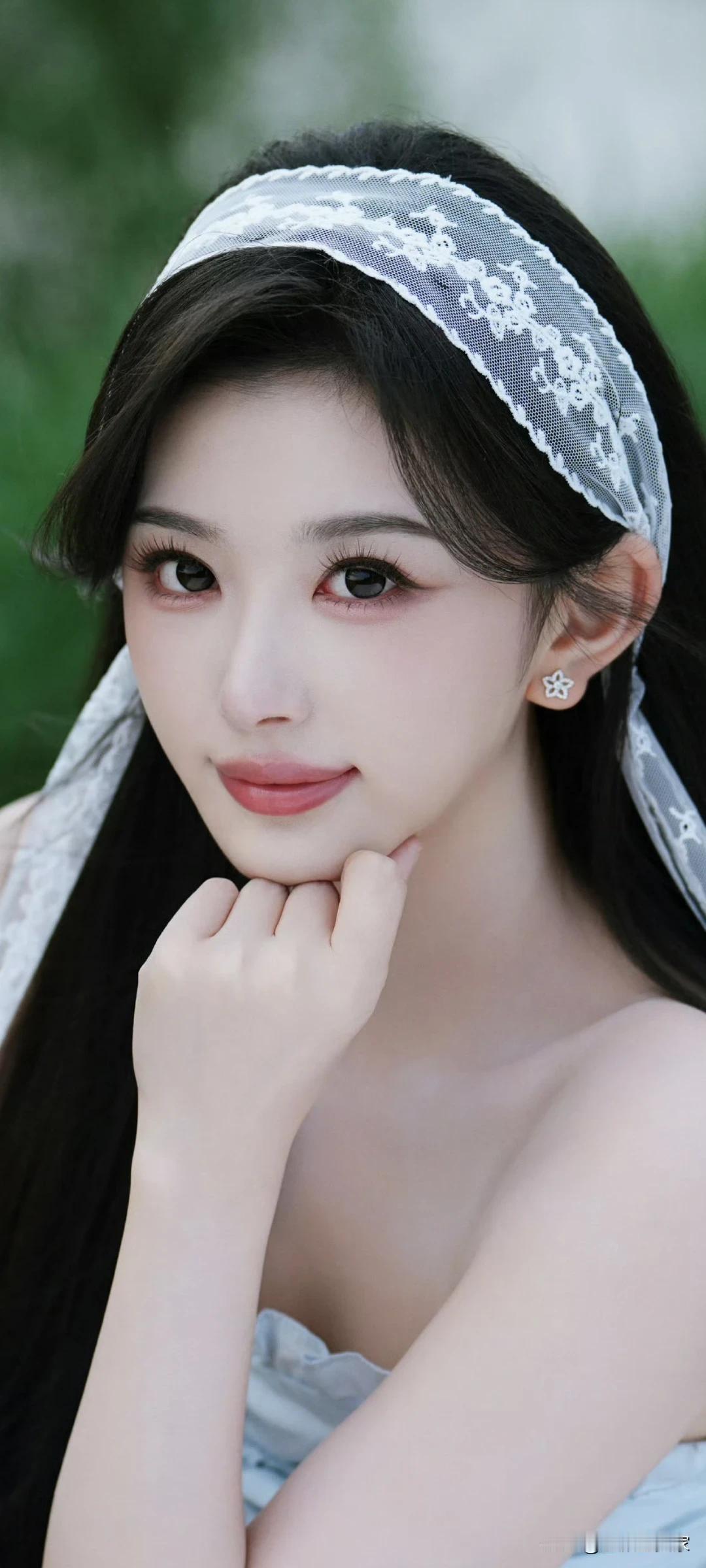 孔雪儿～优雅少女 花饰点缀，清新自然。