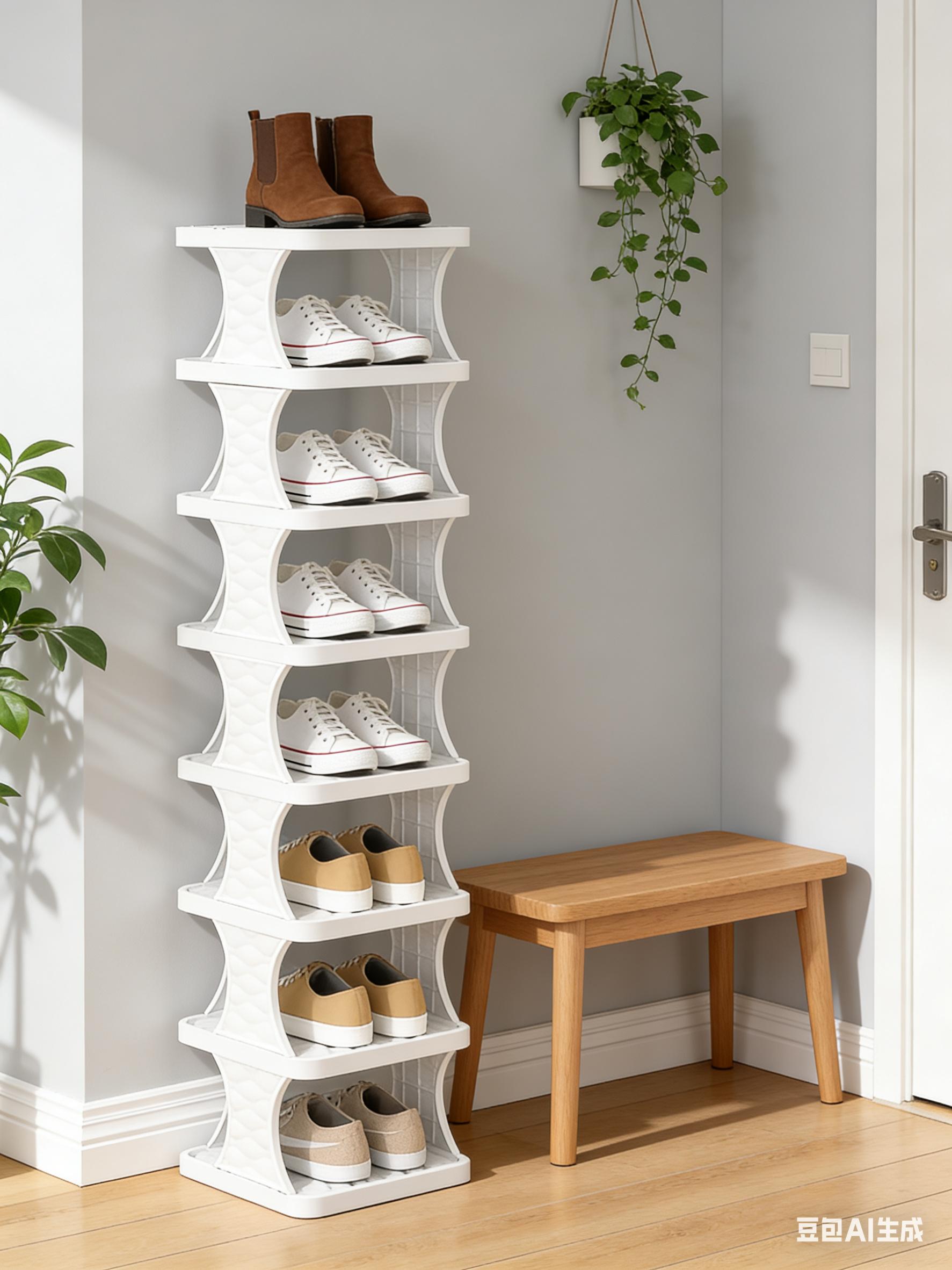 家用简易门口鞋柜省空间宿舍入门鞋架子出租房经济型鞋子收纳神器