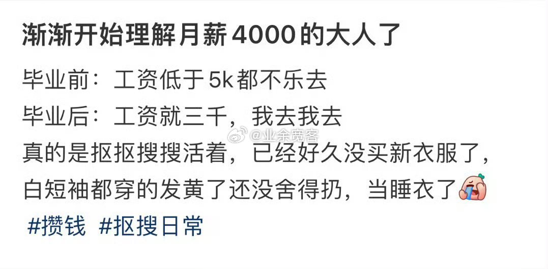 渐渐开始理解月薪4000的大人了 