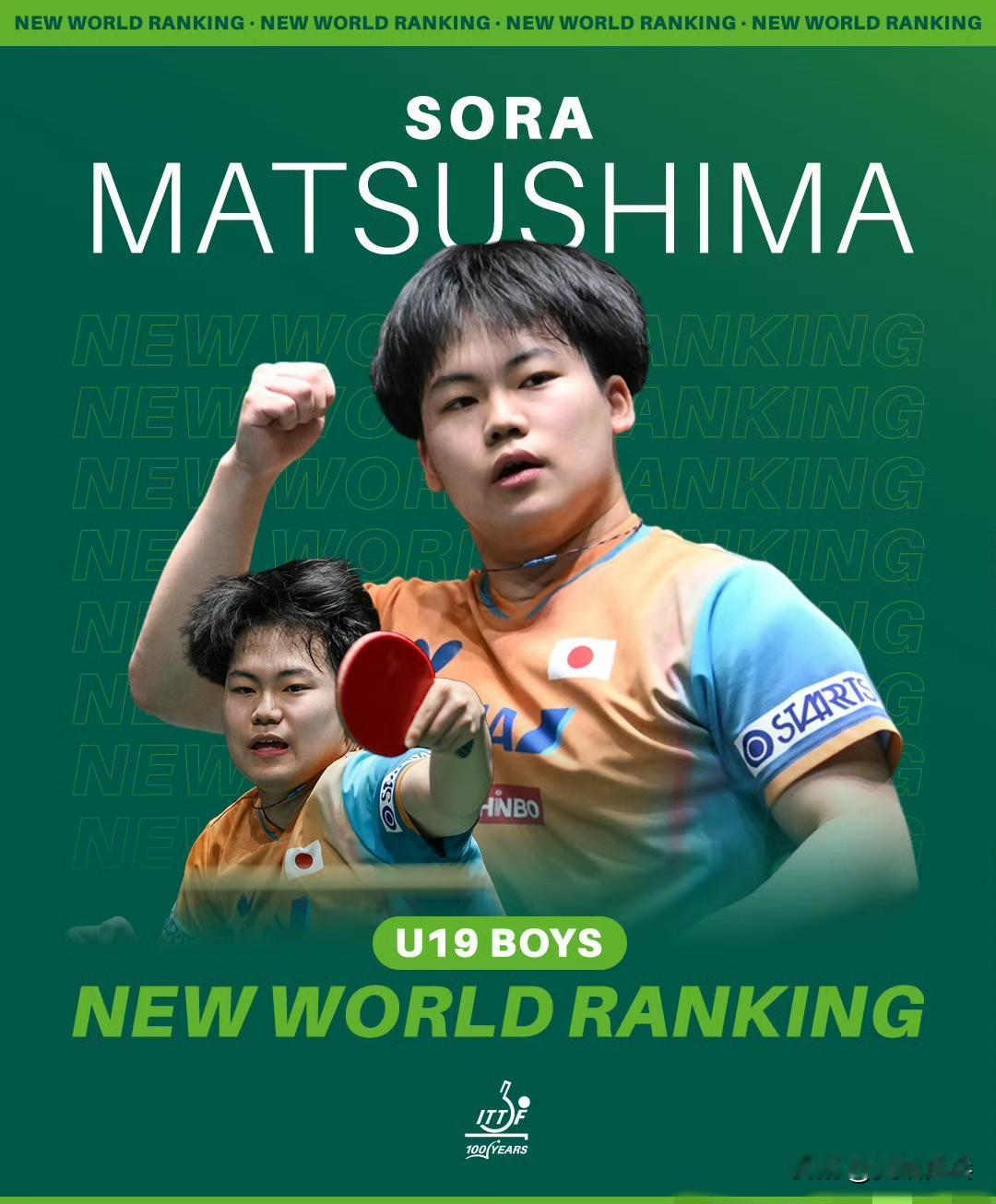 ITTF：松岛辉空与松岛美空兄妹，一对左手持拍的乒乓兄妹。哥哥松岛辉空首次登顶U