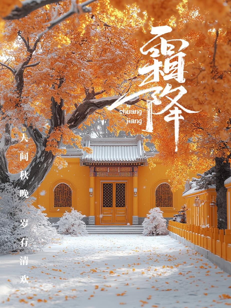 霜降节气到了，拿去朋友圈配文吧！明天霜降，枫叶红，菊花傲霜，月露冷，梧...