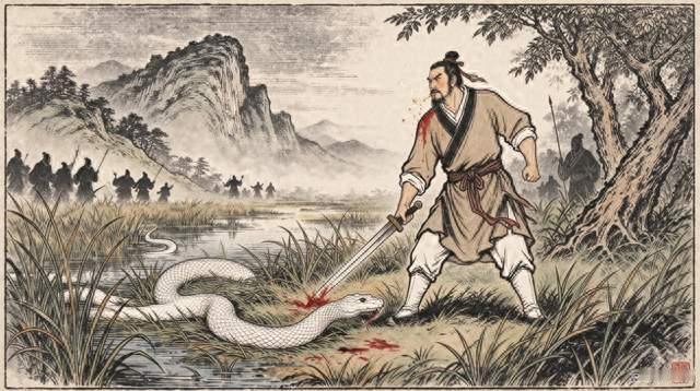 别再简单说刘邦斩白蛇是造假！古人眼里，斩大蛇本身就是神迹